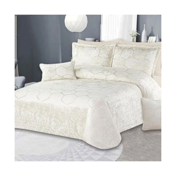 ست روتختی دونفره تاج ایستاتیس مدل مخمل ترک طرح مونیکا 8 تکه