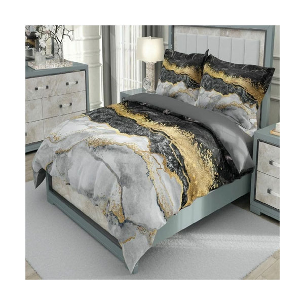 ست روتختی یک‌نفره تاج ایستاتیس طرح سنگ مرمر 5 تکه