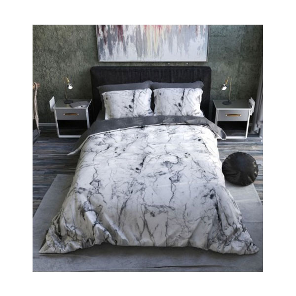 ست روتختی یک‌نفره تاج ایستاتیس مدل ماربل niki011 کد 90 سه تکه