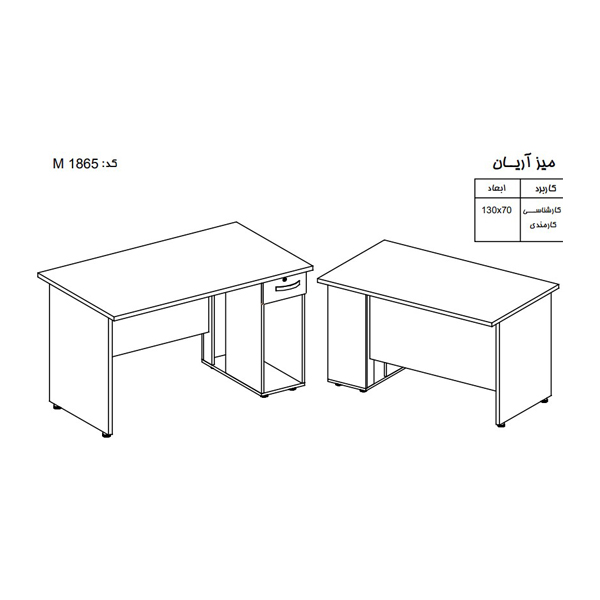 میز کارمندی نوژن مدل آریان M1865