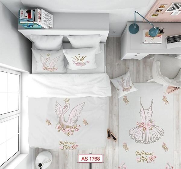 ست روتختی فانتزی دستیکور مدل آنجل AS-1768 به رنگ طوسی