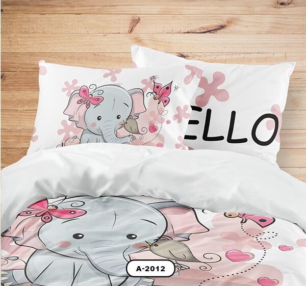 ست خواب دستیکور مدل فیل A-2012 به رنگ صورتی و سفید