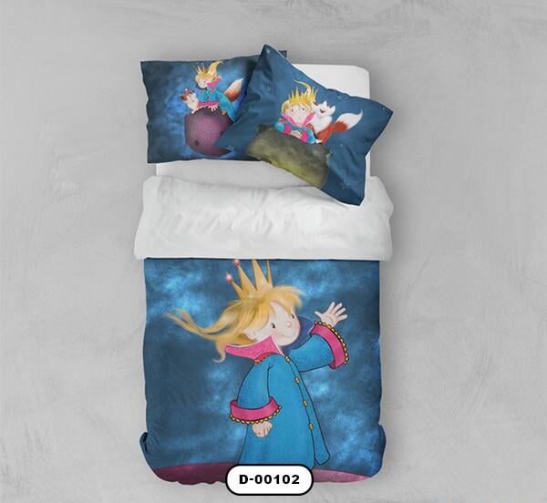 ست خواب دستیکور مدل فضایی D-00102 یه رنگ سرمه ای