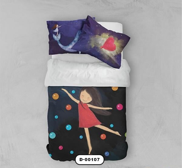 ست خواب دستیکور مدل فضایی D-00107 به رنگ مشکی