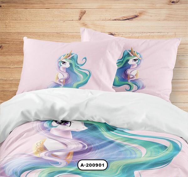 ست خواب دستیکور مدل اسب A-200901 به رنگ صورتی