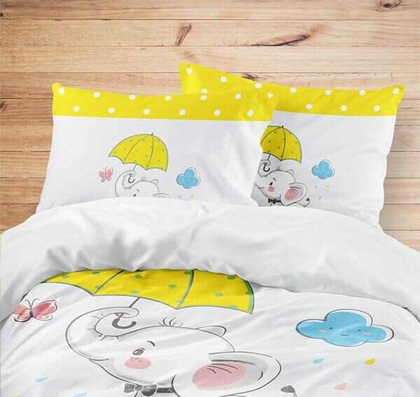 ست خواب دستیکور مدل فیل A-1124 به رنگ سفید و زرد