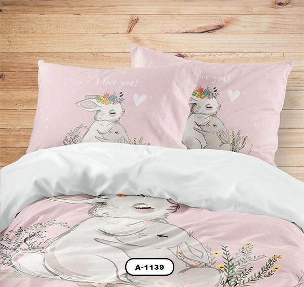 ست خواب دستیکور مدل خرگوش A-1139 به رنگ صورتی