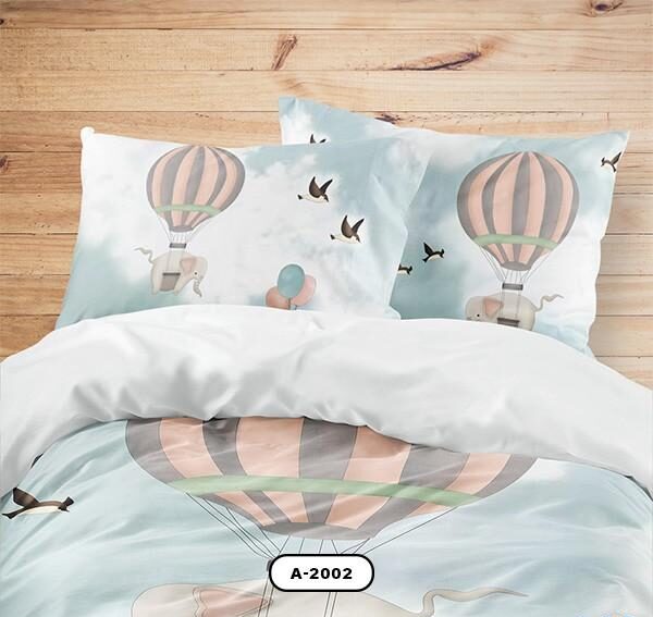 ست خواب دستیکور مدل فیل A-2002 به رنگ آبی آسمانی و سفید