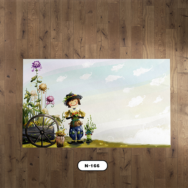 فرش دستیکور مدل مترسک N-166