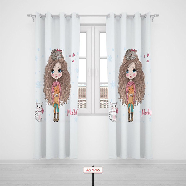 پرده پانچی دستیکور مدل عروسکی AS-1765