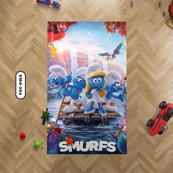 فرش اتاق کودک دستیکور مدل اسمورف ها VM4-304