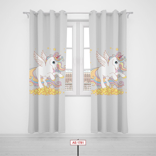 پرده پانچی دستیکور مدل یونیکورن AS-1781