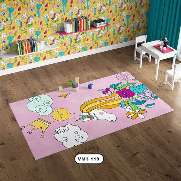 فرش اتاق کودک دستیکور مدل اسب VM3-119