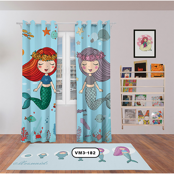 پرده پانچی دستیکور مدل پری دریایی VM3-182
