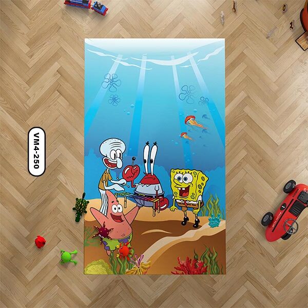 فرش اتاق کودک دستیکور مدل باب اسفنجی VM4-250