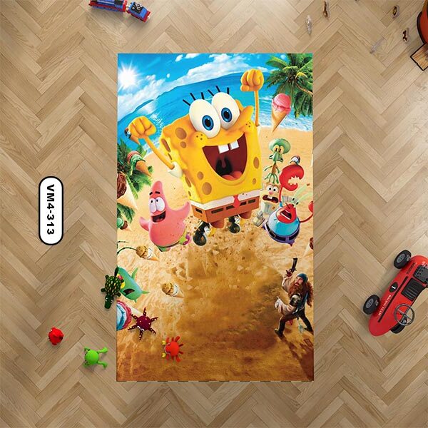 فرش اتاق کودک دستیکور مدل باب اسفنجی VM4-313