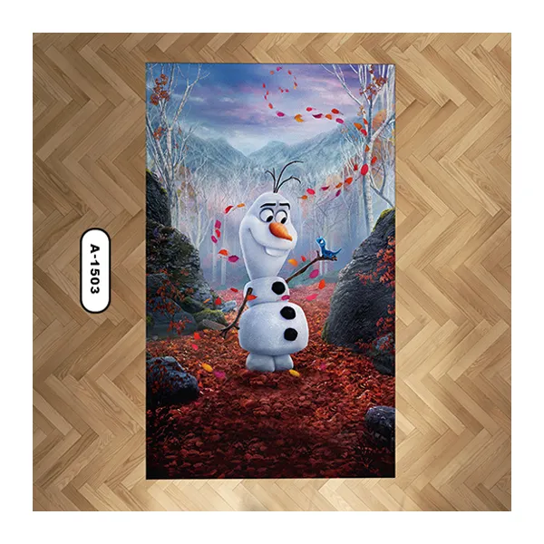 فرش کودک با طرح آدم برفی فروزن در جنگل