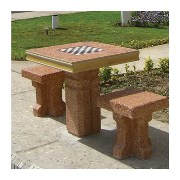 میز شطرنج مربع دورا با نشیمن و حاشیه چوب مدل TB.CH 202