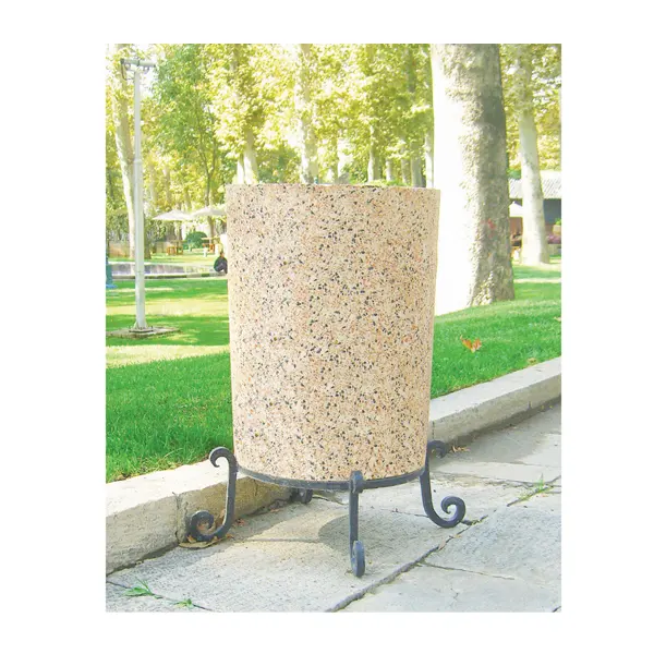 سطل زباله استوانه ای با پایه فرفورژه دورا مدل T601