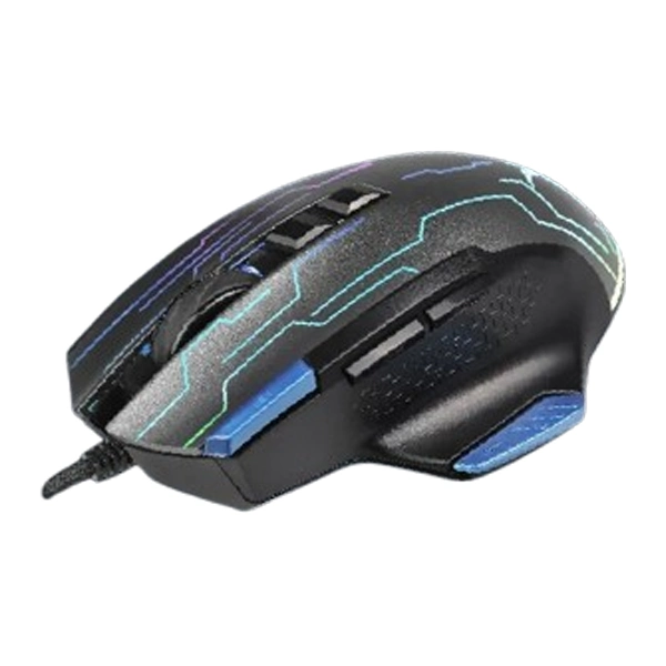 ماوس گیمینگ حرفه‌ای با بدنه مشکی و نورپردازی رنگی