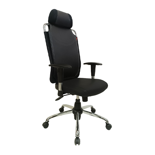 صندلی با روکش چرم مشکی