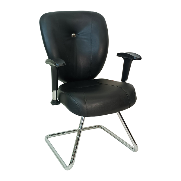 صندلی کنفرانسی با روکش چرم مشکی